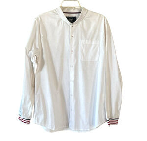 THC THE HIDEOUT CLOTHING Men's Size XL White Button-Up Cotton Long Sleeve Shirt